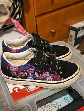 Vans Kids Black Sneakers with Purple and Pink Kpop Demon Hunters